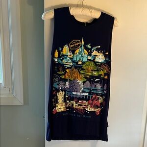 Disney Parks Disney World Navy Sleeveless Graphic Tank Top